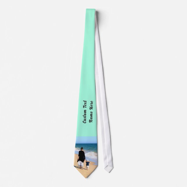 Upload Your Photo Neck Tie Custom Text and Colour (Front)