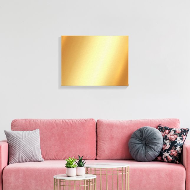 Upload Your Photo on Horizontal Gold Background Canvas Print (Insitu(LivingRoom))