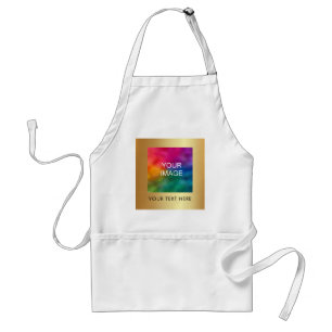 Upload Your Photo or Logo Add Text Name Gold Standard Apron