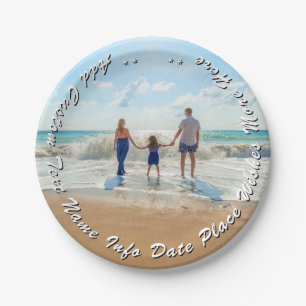 Upload Your Photo Paper Plates Add Text Name Info
