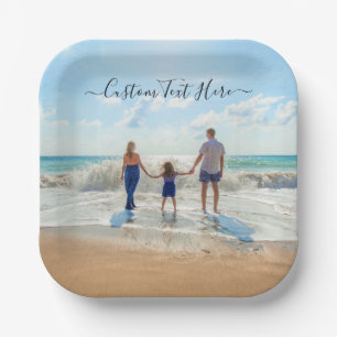 Upload Your Photo Paper Plates Personalised Text