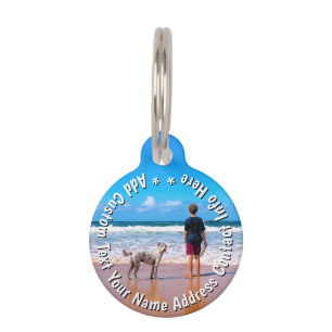 Upload Your Photo Pet ID Tag Add Custom Text Info