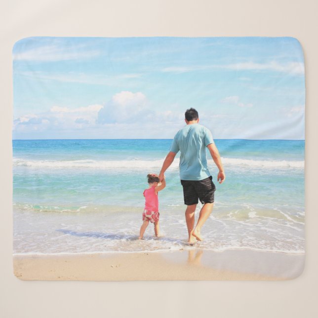Upload Your Photo Sherpa Blanket Personalised Gift (Front (Horizontal))