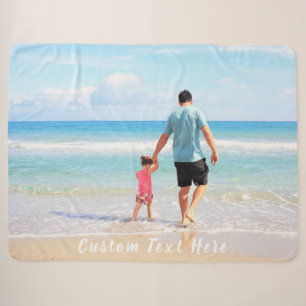 Upload Your Photo Sherpa Blanket with Custom Text