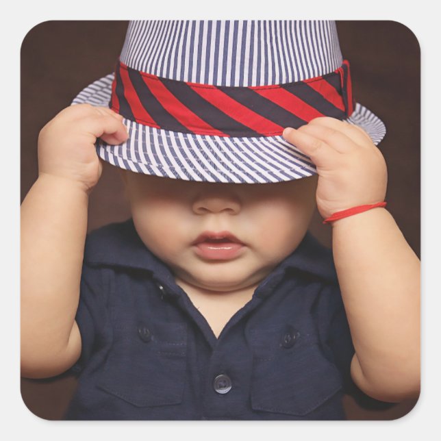 Upload your photo square sticker (Front)