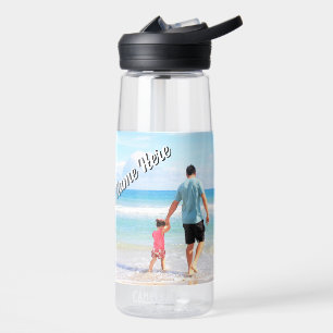 Upload Your Photo Water Bottle Add Custom Text