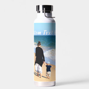 Upload Your Photo Water Bottle Personalised Text