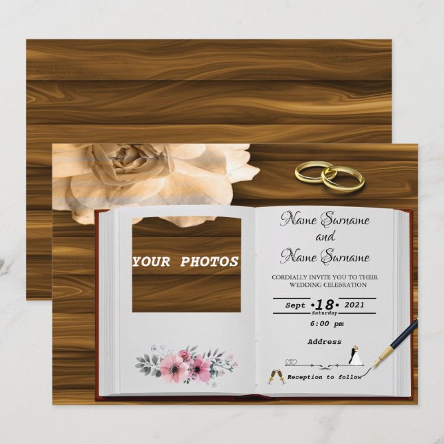 Upload your photos invitation (Front/Back)