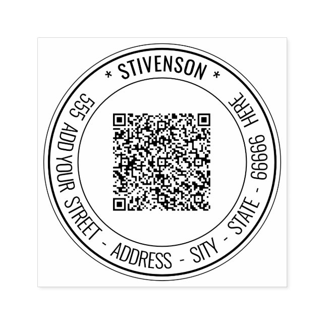 Upload Your QR Code Add Name Return Address Stamp (Imprint)