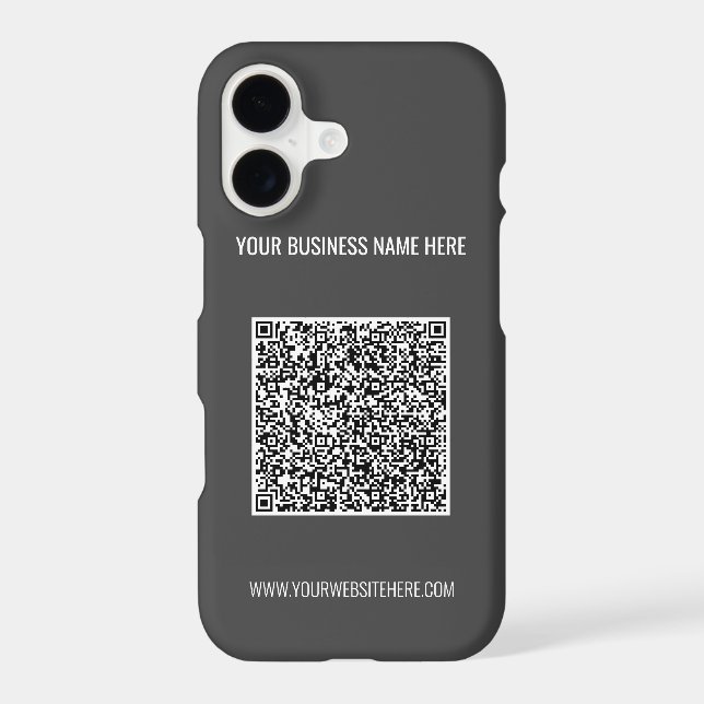 Upload Your QR Code Add Text Branded iPhone Case (Back)