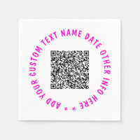 Upload Your QR Code Add Text Info Napkins Example