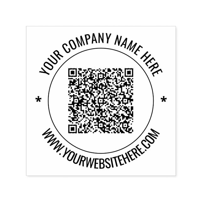 Upload Your QR Code Add Text Info Round Stamp (Design)