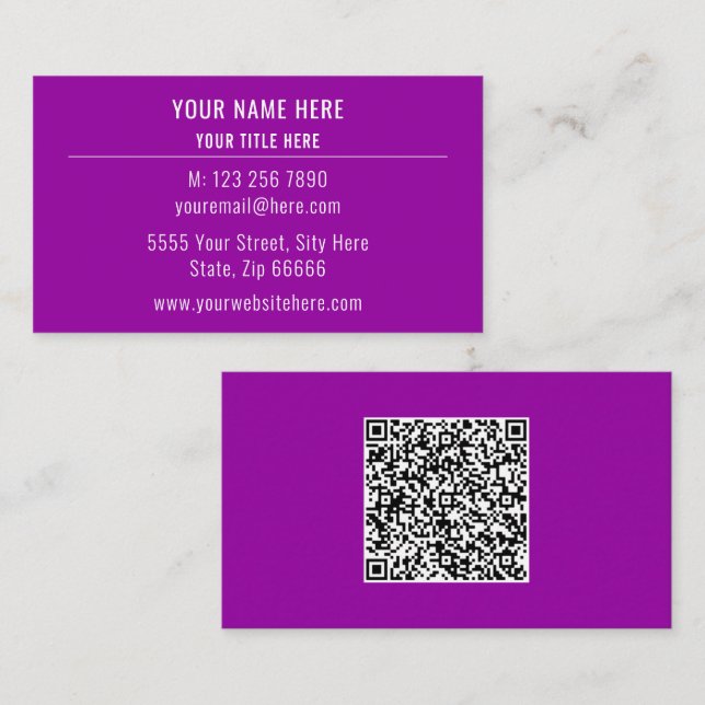 Upload Your QR Code Branded Custom Business Cards (Front/Back)