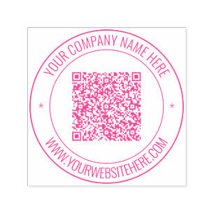 Upload Your QR Code Custom Text Self-Inking Stamp