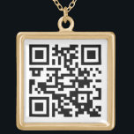 Upload Your QR Code Cute Unique Black and White Gold Plated Necklace<br><div class="desc">Share any website with a cute custom scannable QR code gold plated necklace. To create your own unique necklace, simply upload your QR code image to the template. As an option, you can also upload a photo or business logo. Surprise friends with a funny online message, give people a simple...</div>