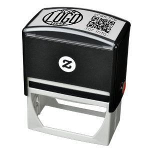 Upload Your QR Code & Logo Simple Scan Me Business Self-inking Stamp