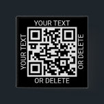 Upload Your QR Code Modern Website or Scan to Pay 15 Cm Square Badge<br><div class="desc">Share any website or payment app with a custom scannable QR code square button. All wording on this template is simple to personalise or delete, and the image can be replaced with your QR code, logo or photo. The colours and font styles also are also easy to change using the...</div>