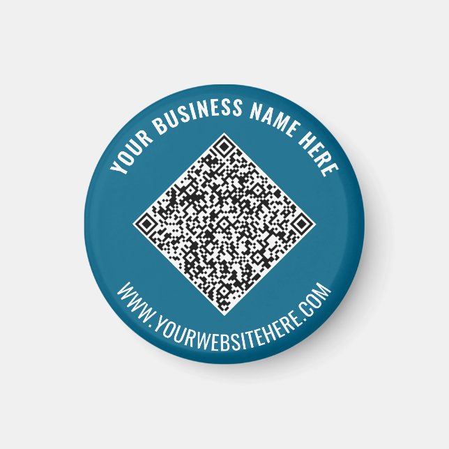 Upload Your QR Code Promotional Magnet Custom Text (Front)