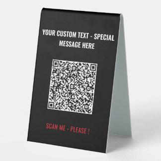 Upload Your QR Code Scan Add Text Name Table Sign