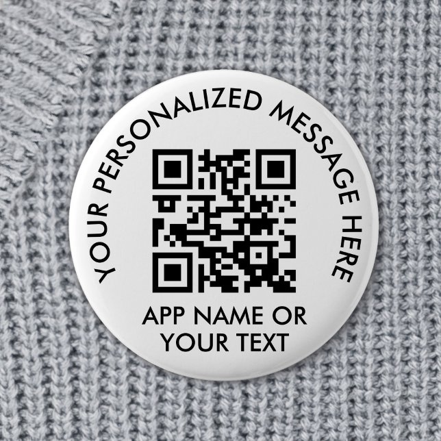 Upload Your QR Code Simple Payment App or Website 6 Cm Round Badge (Creator Uploaded)