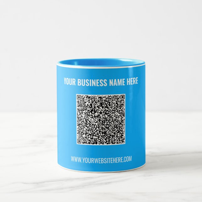 Upload Your QR Code Text Business Coffee Mug Gift (Center)