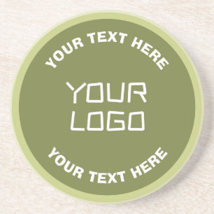 Uploaded Logo or Design & Editable Text Any Colour Coaster
