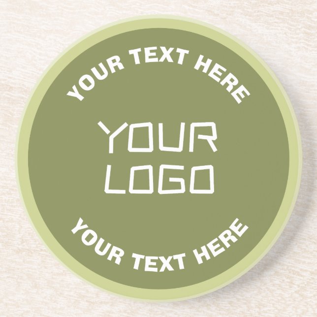 Uploaded Logo or Design & Editable Text Any Colour Coaster (Front)