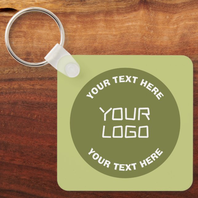 Uploaded Logo or Design & Editable Text Any Colour Key Ring (Front)