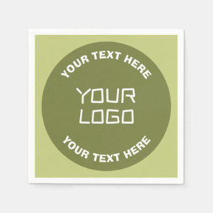 Uploaded Logo or Design & Editable Text Any Colour Napkin