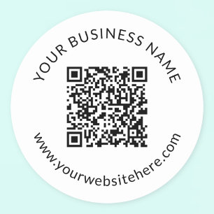 Uploaded QR code Template with Editable Text Classic Round Sticker