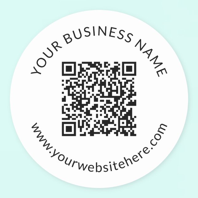 Uploaded QR code Template with Editable Text Classic Round Sticker (Creator Uploaded)