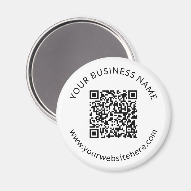 Uploaded QR code Template with Editable Text Magnet (Front/Back)