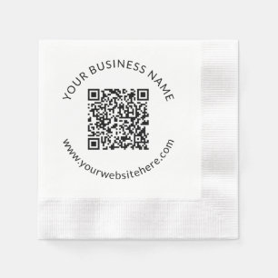 Uploaded QR code Template with Editable Text Napkin