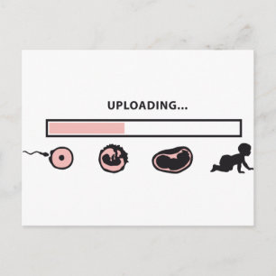 uploading baby announcement postcard