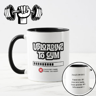 Uploading to Gym Failed Funny Fitness Humor Mug