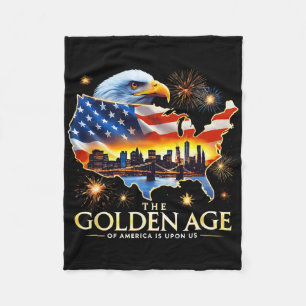 Upon Us Funny Trump Gold Eagle The Golden Age Of A Fleece Blanket