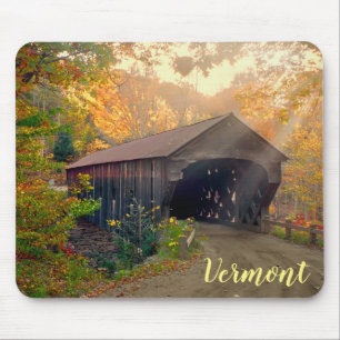 Upper Falls Covered Bridge, Vermont Mouse Mat