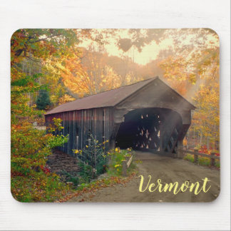 Upper Falls Covered Bridge, Vermont Mouse Mat
