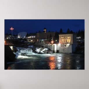 UPPER FALLS of SPOKANE RIVER Poster