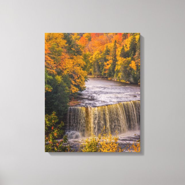 Upper Falls with Fall Colors Canvas Print (Front)