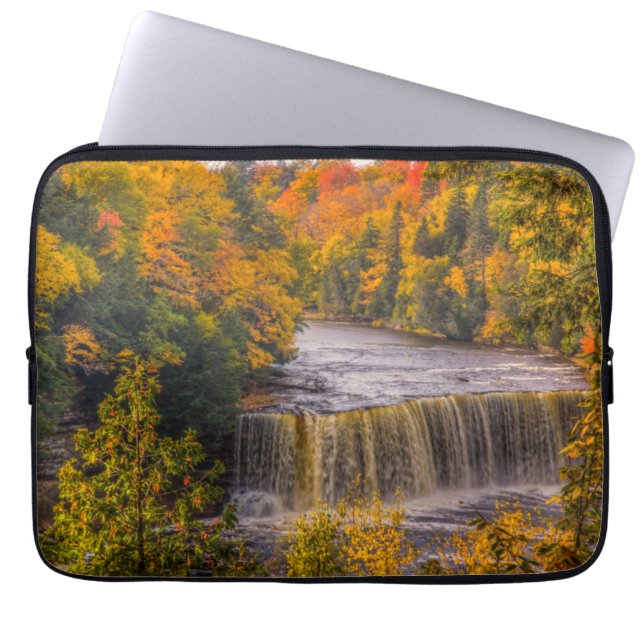 Upper Falls with Fall Colors Laptop Sleeve (Front)