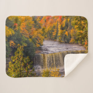 Upper Falls with Fall Colours Sherpa Blanket