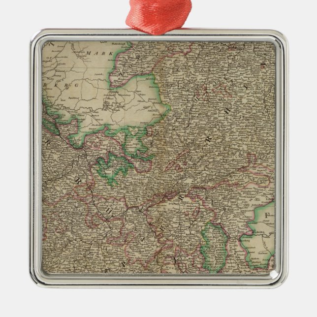 Upper, Lower Rhine circles Metal Tree Decoration (Front)