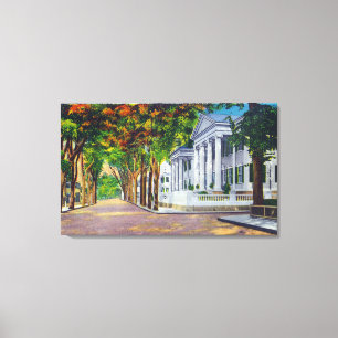 Upper Main Street View of Colonial Mansions Canvas Print