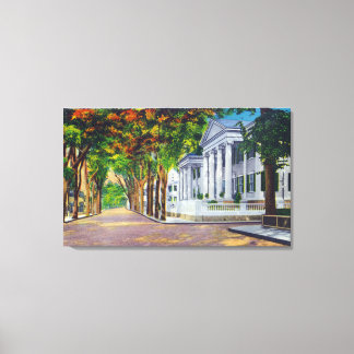 Upper Main Street View of Colonial Mansions Canvas Print