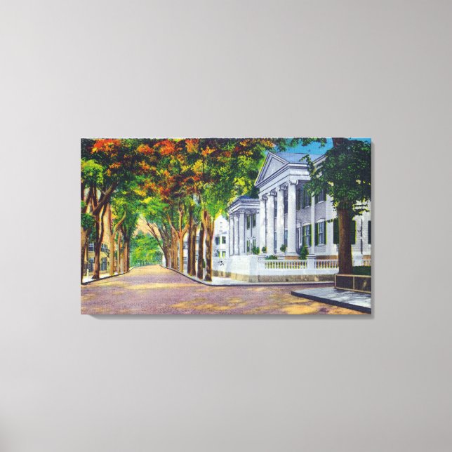 Upper Main Street View of Colonial Mansions Canvas Print (Front)