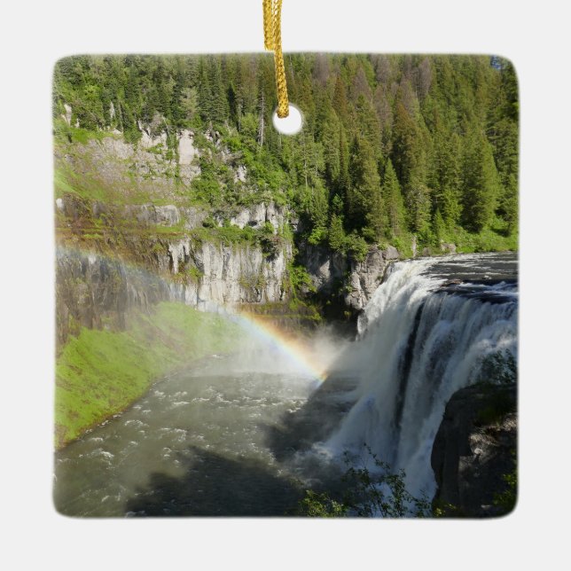Upper Mesa Falls Ceramic Ornament (Front)
