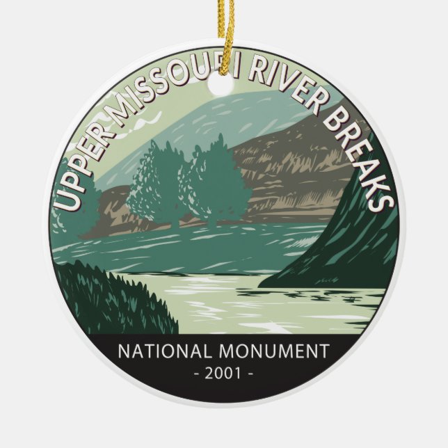 Upper Missouri River Breaks National Monument   Ceramic Tree Decoration (Front)