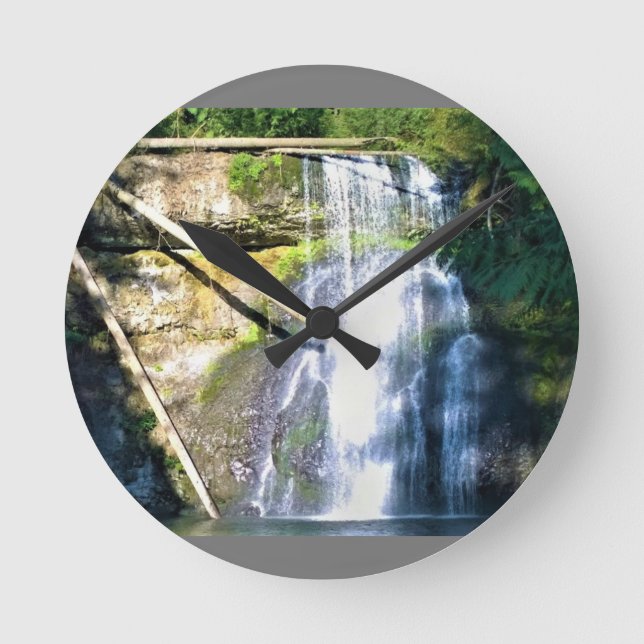 Upper North Falls, OR Round Clock (Front)