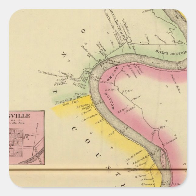 Upper Ohio River and Valley 3 Square Sticker (Front)